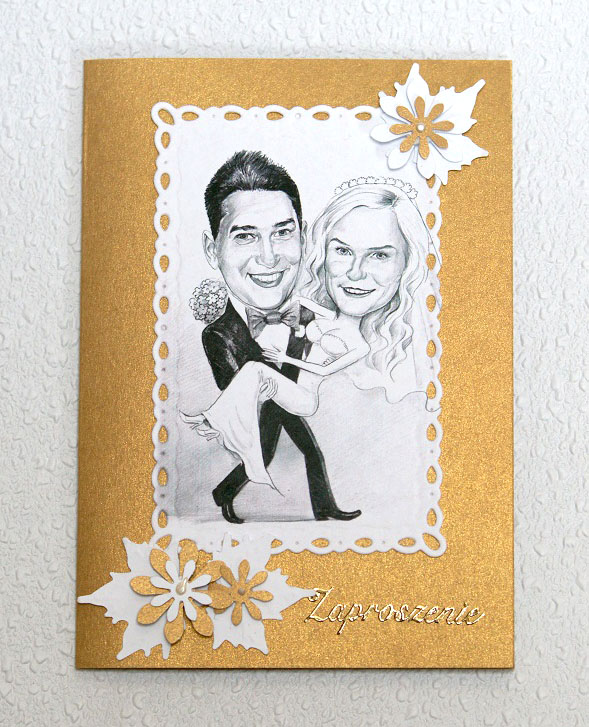 zaproszenie ślubne scrapbooking ręcznie robione zaproszenie